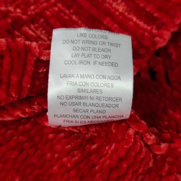 Gibson Latimer Womens Sweater Red Size S Polyester Long Sleeve Cold Shoulder - Picture 7 of 12